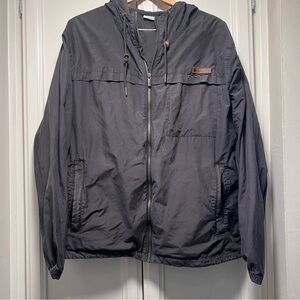 Columbia Hoodie Windbreaker Jacket Mens XL Black Full Zip Pocket Outdoor Hike